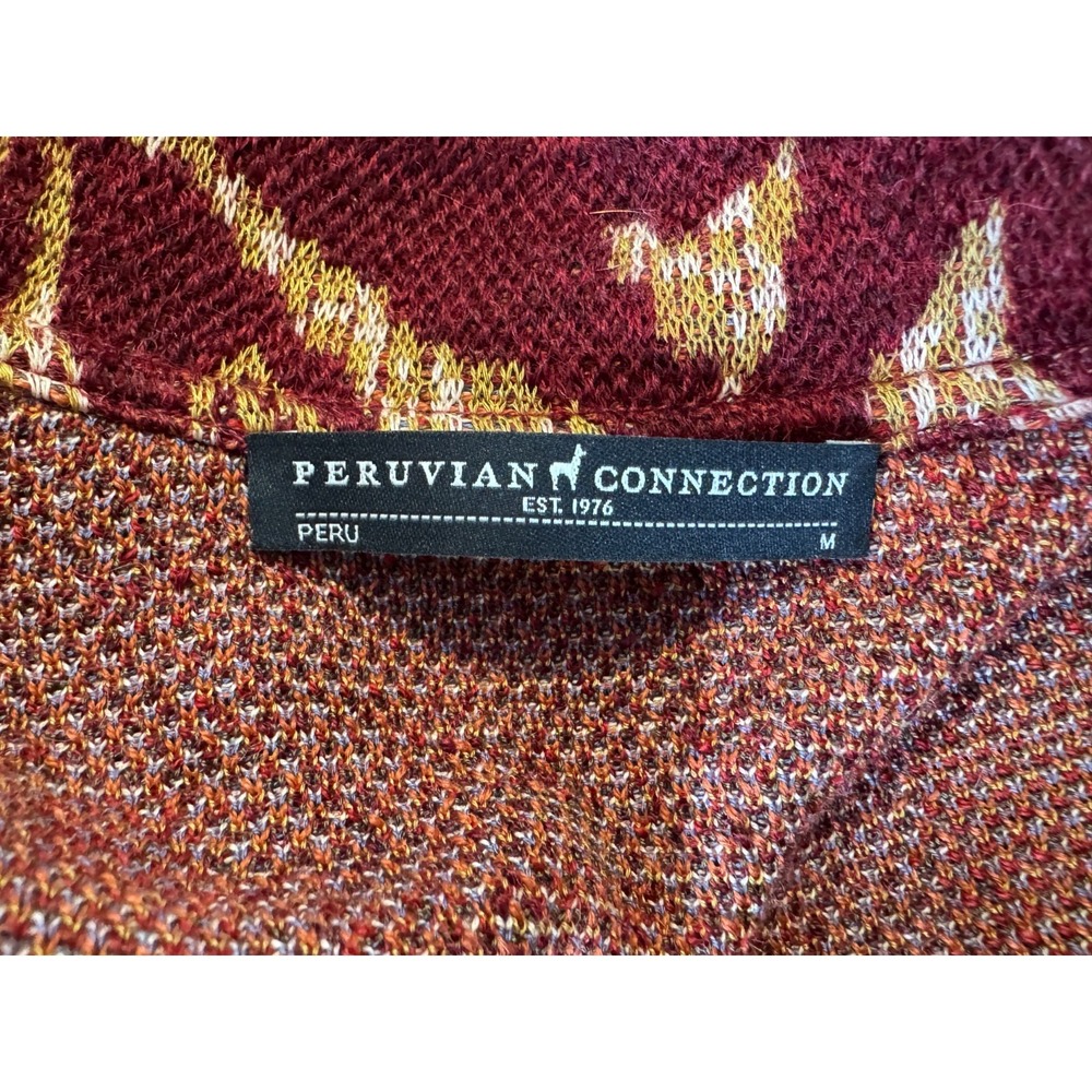 Peruvian Connection Baby Alpaca Wool Cardigan Women M EUC Long Sleeve Floral - Picture 6 of 12